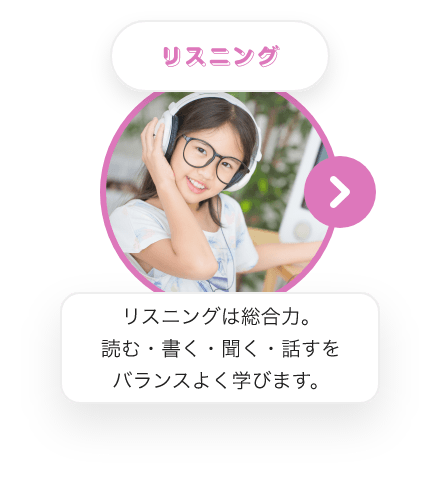 リスニング　リスニングは総合力。読む・書く・聴く・話すをバランスよく学びます